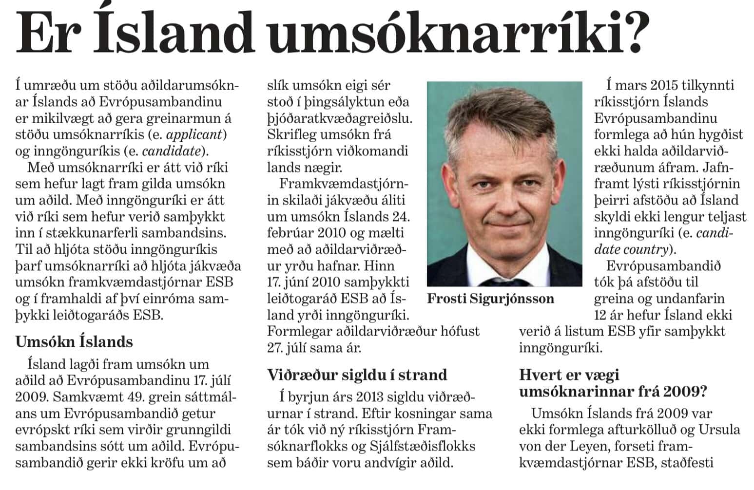 Er Ísland umsóknarríki?